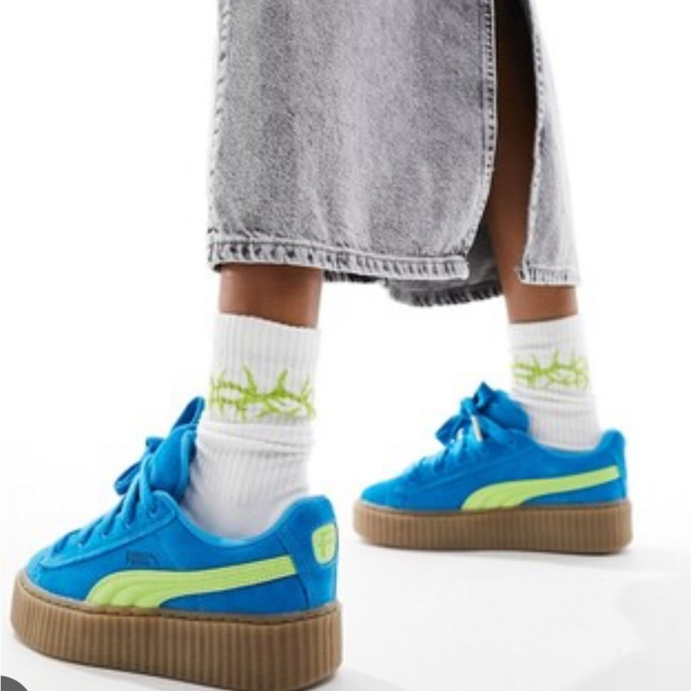 Fenty x Puma Creeper Phatty Speed Blue / Lime Rihanna NWOT Limited Edition - Picture 2 of 11
